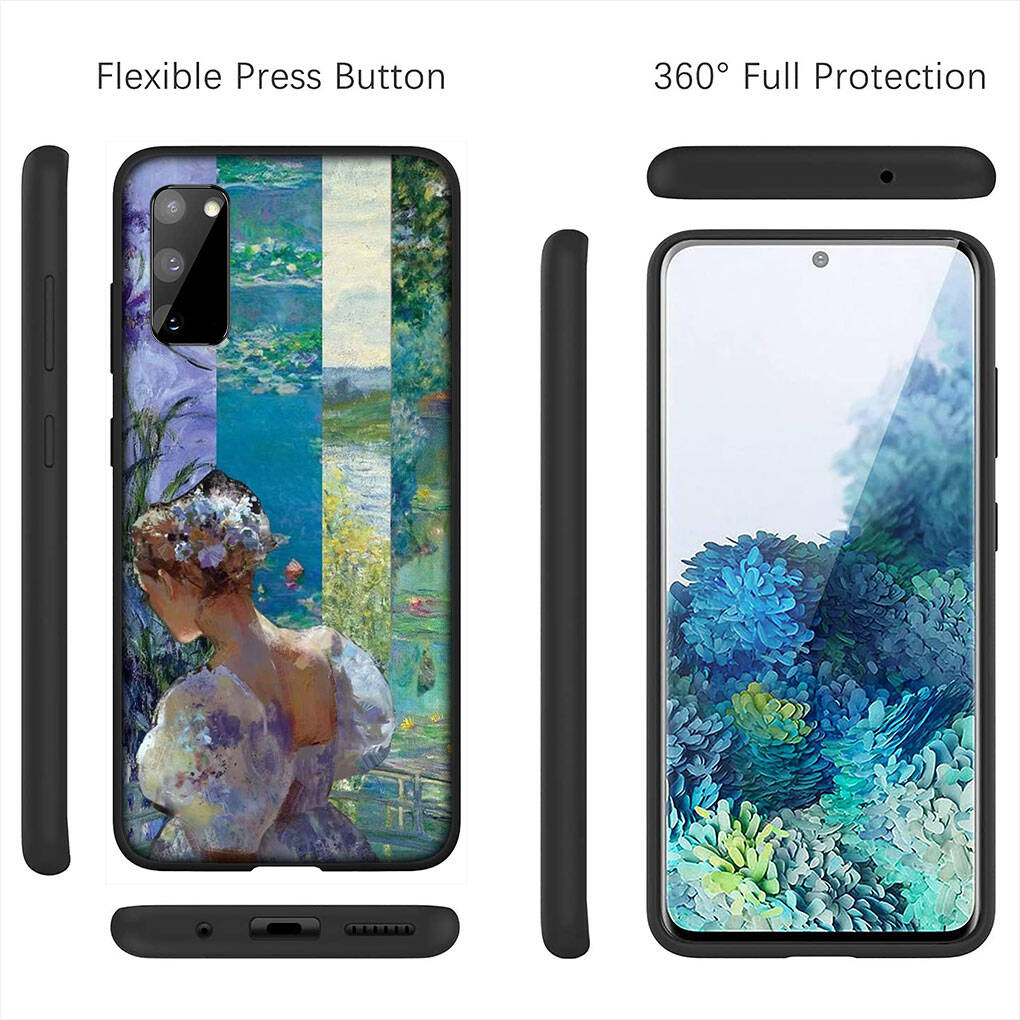 Чехол для iPhone 17 16 15 Xiaomi Poco Redmi Note 14 13 12 11 Pro Max Samsung Galaxy S25 S24 OPPO Huawei Клод Моне Водяные лилии Кот Узор Чехол для телефона