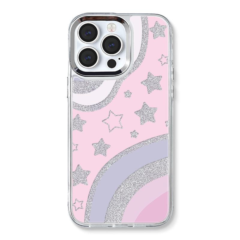 Zhitai iPhone 15 Pro Case: Three-in-One Acrylic Protective Cover with Bracelet and Glitter Paper, Compatible with iPhone 12, 13, 14.