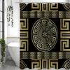 Винтажная черно-золотая греческая шторка для душа с меандром «Верни меня», декоративная шторка для ванной, водонепроницаемая шторка для душа с H