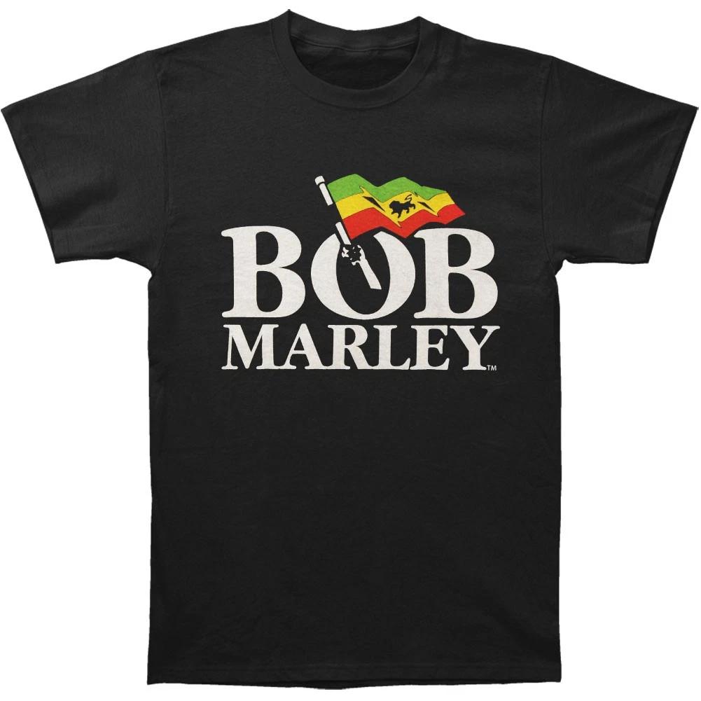 Men's Bob Marley Flag T-shirt Small Black