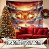 Custom Name Personalized Manchester United Print Tapestry, Wall Art Decor, Bedroom, Dorm, Apartment, LivingRoom, Party Backdrop, Gift for Birthday