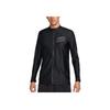 Nike Swim 3-D Letter Print Sun Protection Zip-Up Long Sleeve Swimsuit Men Swimsuit Black FZ6161-010