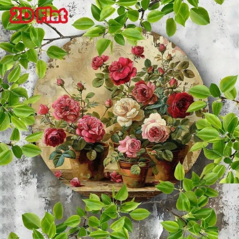 Metal Tin Sign Vintage Floral Nameplate Wall Decor for Home Garage