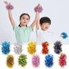 6 Pcs Cheerleading Pom Poms Elastic Wristband Ponytail Holder Hair Ropes Party Costume Gifts Bulk for Team Celebration Volleyball Game