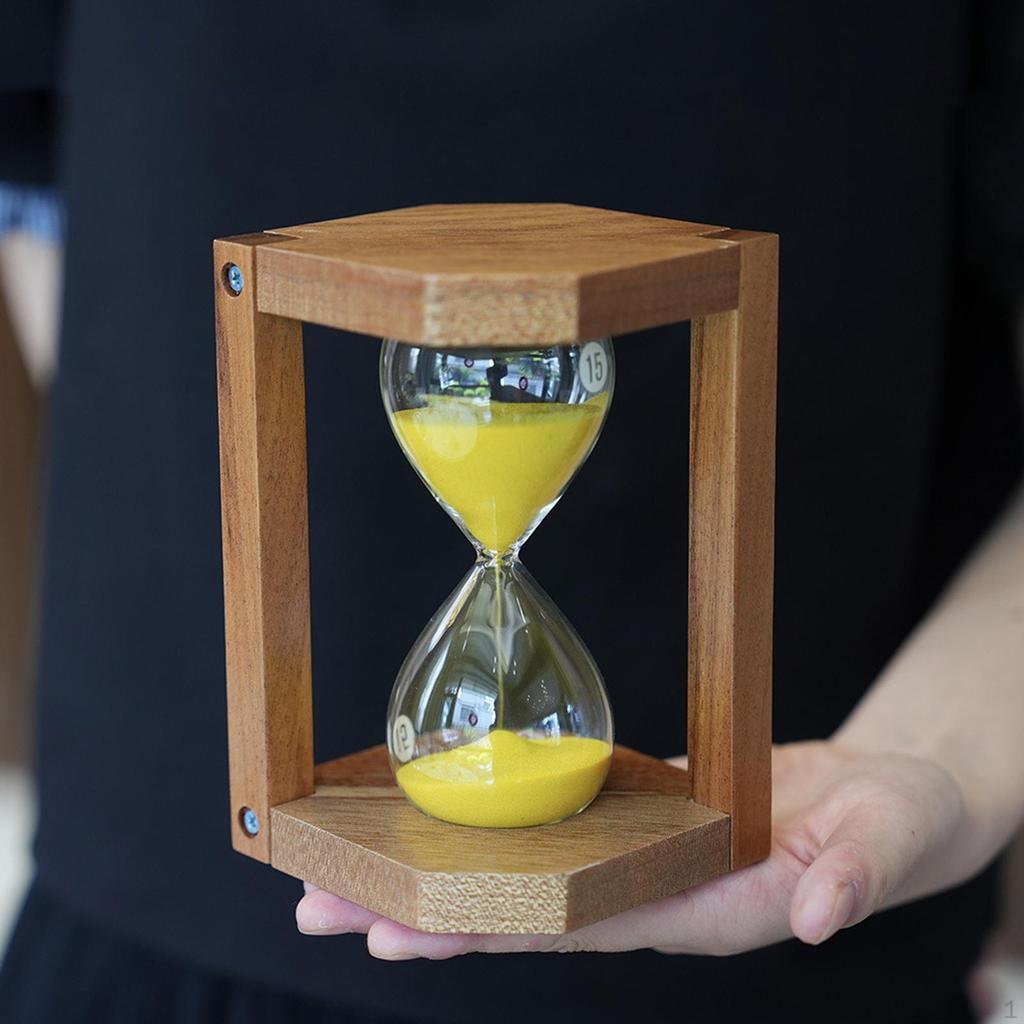 15 Mins Hourglass Sand Timer Rustic Portable Visual Modern Clock Decorative Sandglass
