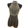 Adjustable Length Elegant Pearls Body Chain Sensual Chest Jewelry Accessory Portable for Beach and Evening Wear