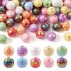 18/60 шт. Акриловые бусины в виде диско-шара, радужные бусины, бусины из жевательной резинки, ручка для поделок, браслет, ожерелье, серьги, брелок