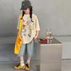 Girls' short sleeved graffiti half sleeved t2026 summer new style children's printed T-shirt big children's stylish top for girls