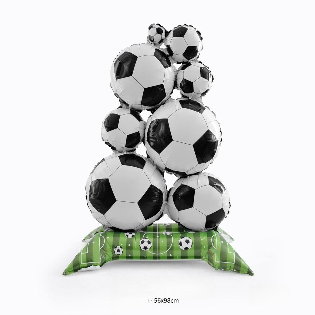 2-Pack Medium Standing Soccer Ball Pile Foil Balloons Perfect for soccer-themed party decorations and World Cup celebrations