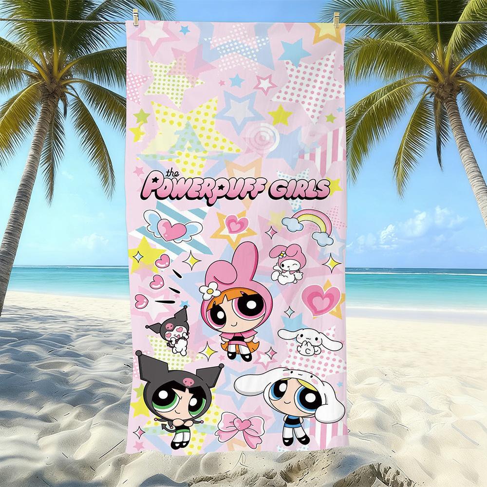 Cartoon Flying Little Policewoman Microfiber Beach Towel Quick-Drying Water-Absorbing Children'S Swimming Bath Towel Travel Portable Large Ruler