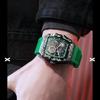 Dulunwe Модные спортивные часы Skeleton Flywheel для мужчин, автоматические механические часы, роскошные светящиеся наручные часы Tonneau с фазами Луны
