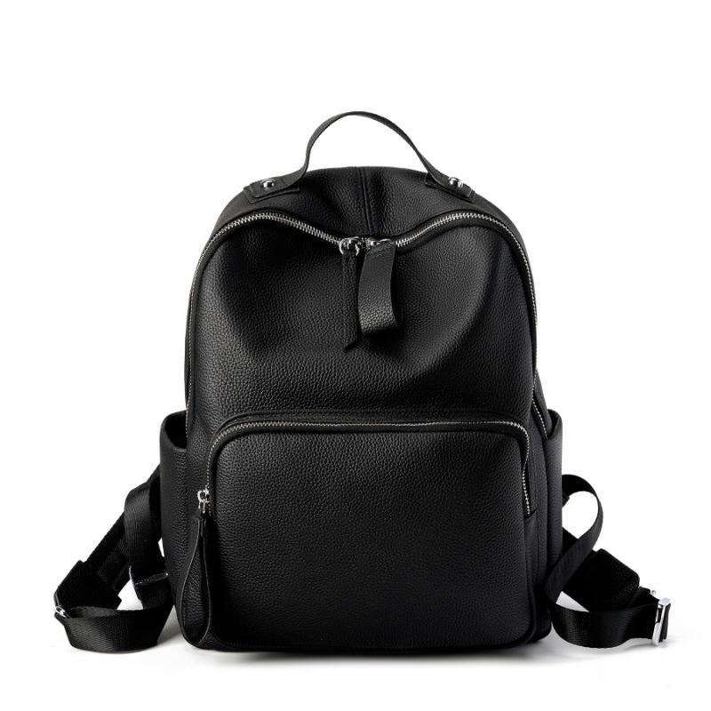 New Top Layer Cowhide Large Capacity Computer Bag Backpack Backpack Casual School School Bag Travel Bag Commuting Women's Bag