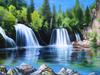 Алмазная картина Водопад 5D DIY Полный круглый Алмазная вышивка Пейзаж Вышивка крестом Весеннее украшение дома