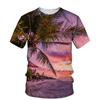 New Summer Palm Tree Graphic T Shirts For Men Fashion Natural Scenery Pattern T-shirt Casual 3D Print T-shirts with Short Sleeves