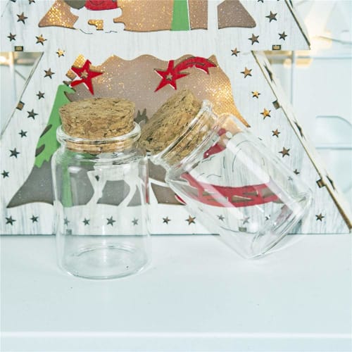 Glass Jar with Cork Lid - Perfect for Spices, Candy, and Candle Making, Wedding Gift - 80ml (4-Piece Set)