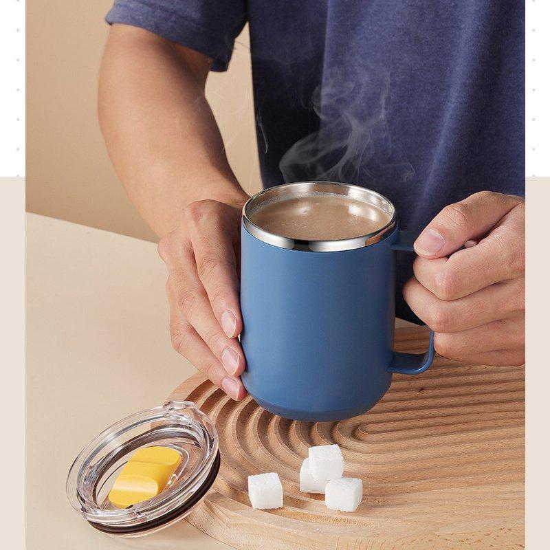 Стеклянная кружка для воды, ручка в стиле Ins, скандинавский стиль, простая офисная чашка для послеобеденного чая, кофе, нержавеющая сталь