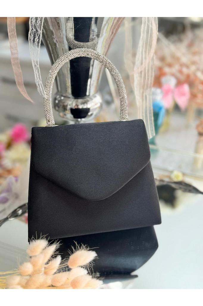 Women's Stylish and Useful Evening Dress Bag Evening Dress Bag with Satin Stone Handle for Weddings, Graduations, Elegant Events...