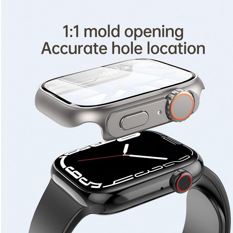 Стекло + чехол для Apple Watch 8, 7, 45 мм, 41 мм, 44 мм, 40 мм, защитная крышка для экрана, сменный ультра-бампер, аксессуары для iWatch Series 4, 5, 6 SE