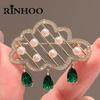 Rinhoo Exquisite Imitation Pearl Hollow Cloud Brooches For Women Creative Rhinestone Clouds Waterdrop Lapel Pins Fashion Jewelry