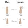 2pcs/5pcs Male/Female Doll Natural Wood Eco-friendly 35mm 43mm 55mm 65mm 75mm 90mm 120mm for DIY Crafts Woodcraft Jewelry Making Accessories