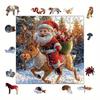 1 Набор Рождественский Деревянный Пазл Зимний Праздник Санта Клаус Олень Упряжка Пазл Развивающая Игрушка Украшение для Дома