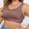 Европейский и американский спортивный большой размер удобный бесшовный бюстгальтер пуш-ап без косточек с регулируемой застежкой спереди, формирующий, с красивой спинкой, нижнее белье