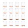 Set of 16 Mitas Chair Leg Covers, Small Size, Transparent, Anti-Scratch, Cushioned, Felt, Protective, Clear, Anti-Slip, Thin, Sock-like Silicone, with
