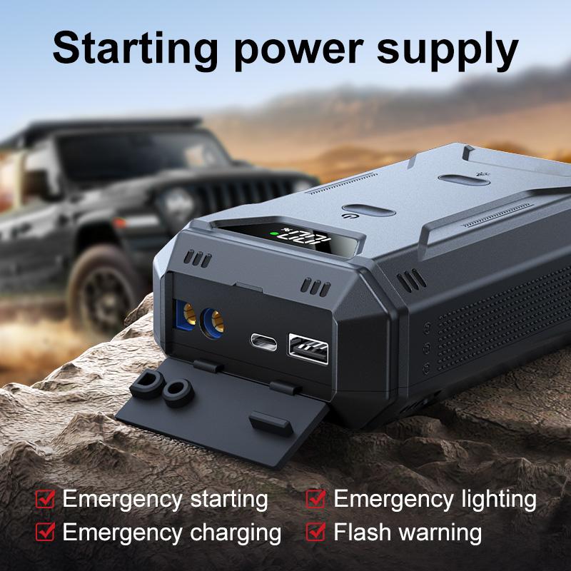 Автомобильный пуско-зарядное устройство Jump Starter Цифровой дисплей Портативное бустер-зарядное устройство для автомобильного аккумулятора Power Bank 26800 мАч Аварийный бустер аккумулятора
