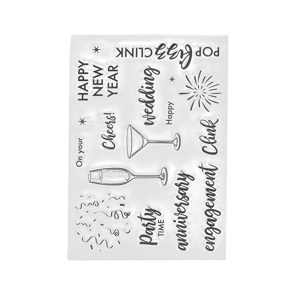 Набор из 2 прозрачных штампов с прозрачным отпечатком, здоровые, не вызывающие раздражения, пригодные для вторичной переработки, практичные прозрачные штампы