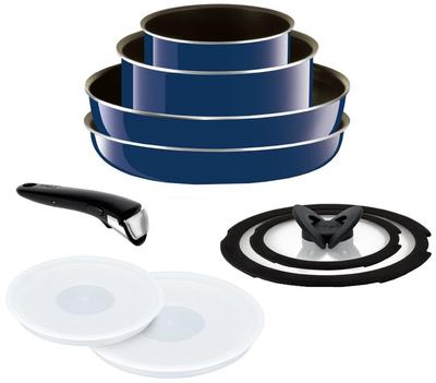 Tefal Кастрюля и сковорода Набор из 9 предметов со съемной ручкой и крышкой Ingenio Neo Gran Blue Premier Set 9 Только для газа L61491 Модель 2016 Огонь/Обогреватель