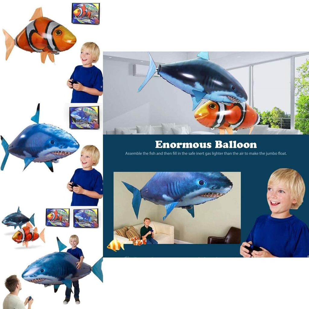 Радиоуправляемая летающая акула рыба-клоун воздушный шар вертолет для детей потрясающая идея для подарка