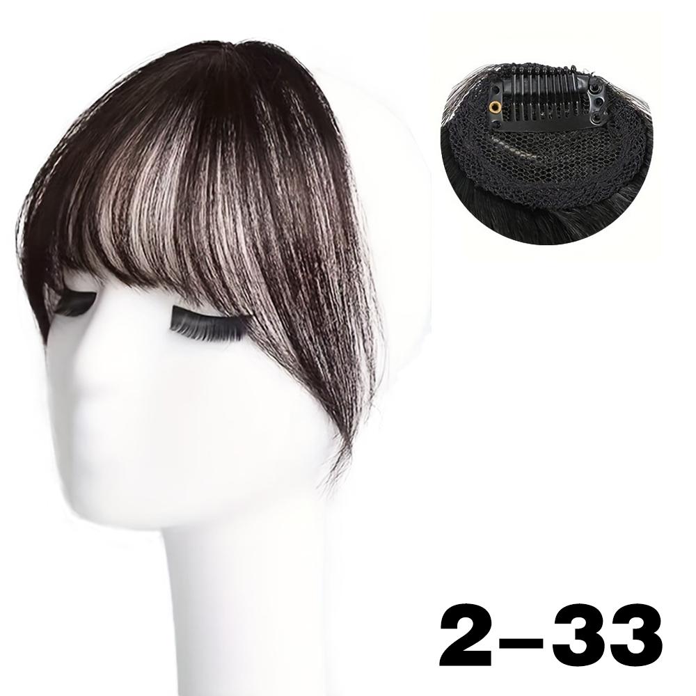 MERISIHAIR Синтетические волосы, цельный прямой зажим для наращивания волос, плоская челка с воздушной челкой спереди и париком для женщин, повседневное использование