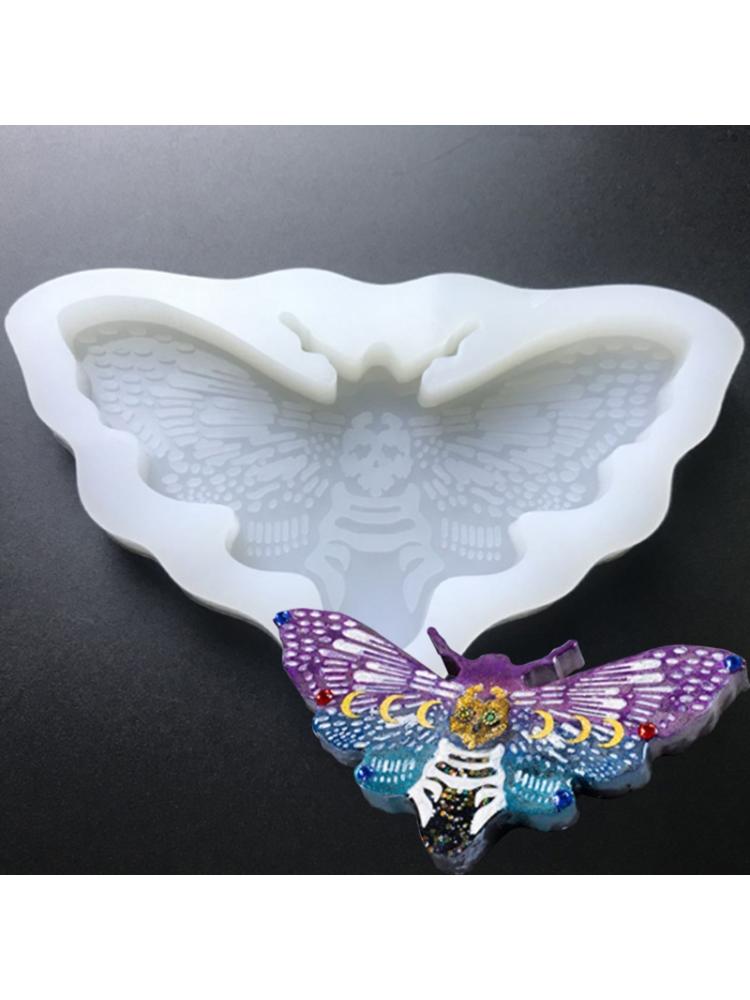 For Creative Moth Keychain Resin Mold Crafts Bracelet Pendant Silicone Mould Handmade Moth for Key Chain Resin Casti