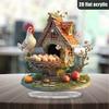 8in 2D Attractive Acrylic Colour Printing Chicken & Chicken Coop Desktop Decorations Home Office Studio Decoration Friends Gifts