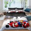 Ice Hockey Duvet Cover Hockey Player Bedding Set Winter Sports Event Comforter Cover Twin Full For Kids Boys Girls Bedroom Decor