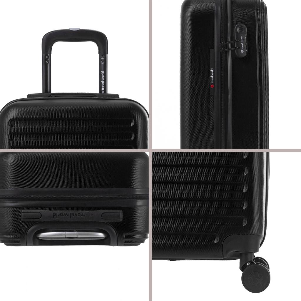 Set of 3 Rigid Suitcases (L-76cm) (M-66cm) (S-56cm) TRN BLACK