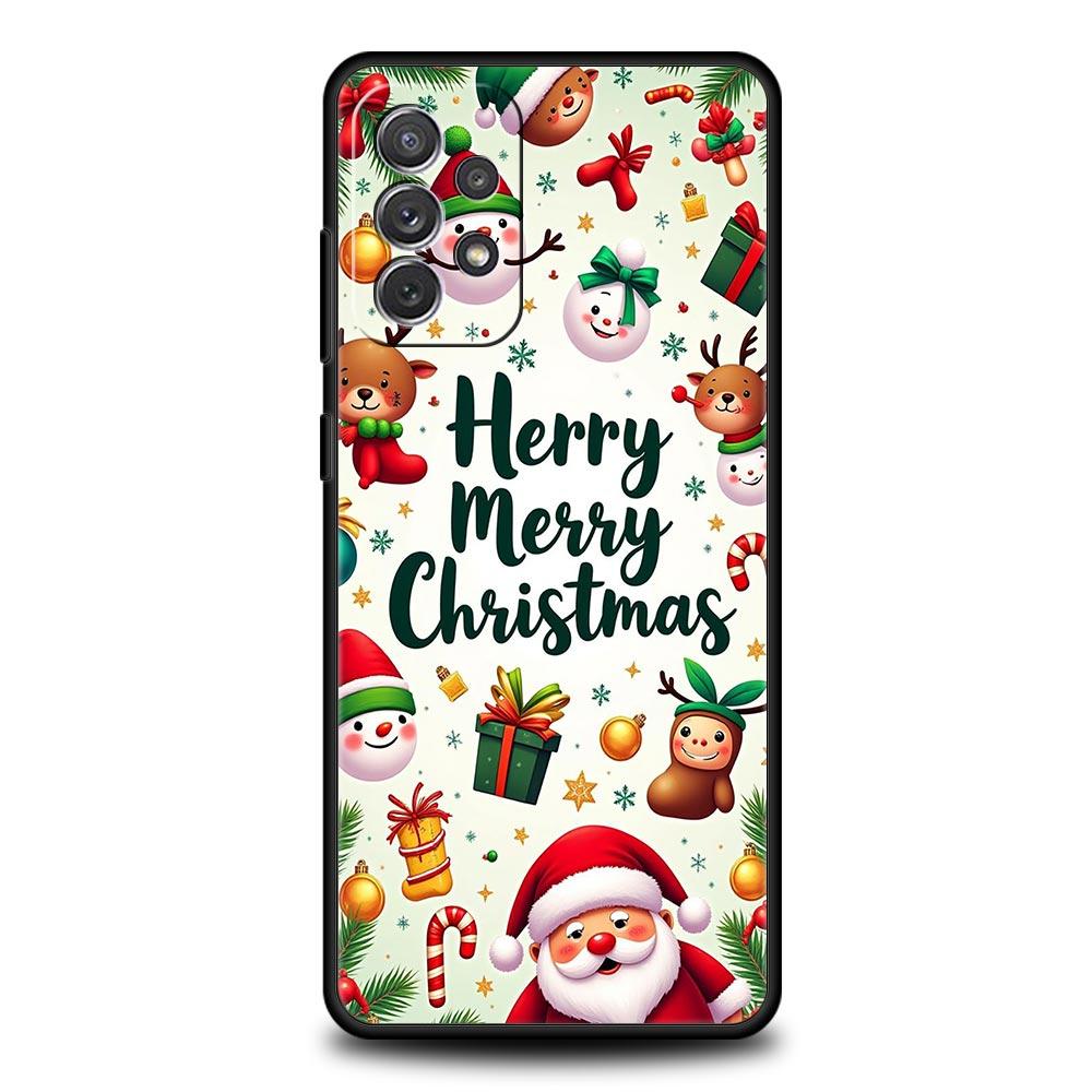 Чехол на телефон «С Рождеством» для Samsung Galaxy A55 A35 A15 A14 A13 A25 A54 A51 A71 A72 A73 A32 A52 A41 5G Мягкий ТПУ корпус Fundas