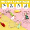 5Pcs Snap-In Custom Insert Photo Photo Frame Keychain Pendant Tassels Picture Keyring  DIY