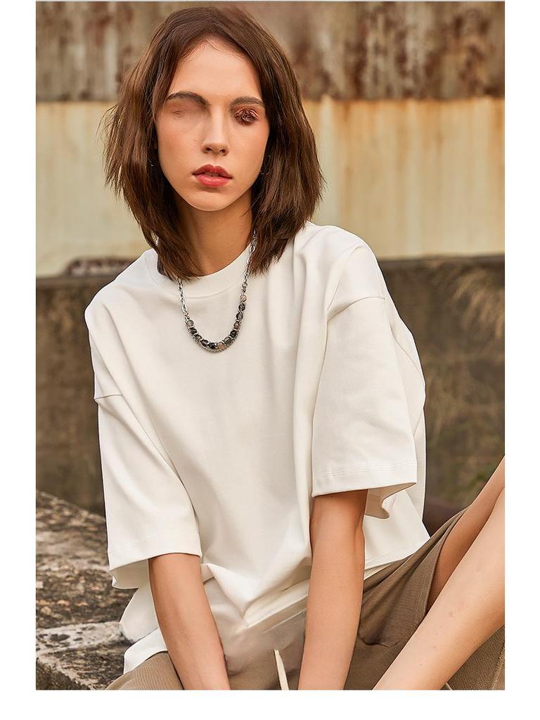 ARTIE Men's 2025 Spring/Summer Heavy T-shirt - Solid Color, Loose Fit, Fashion Brand Short Sleeve