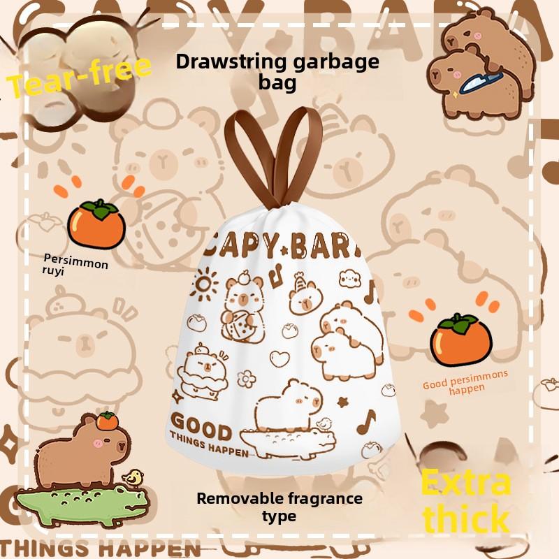 38/45/50PCS Purple Household Thickened Drawstring Garbage Bag Portable Automatic Closing Disposable Garbage Bag Kitchen