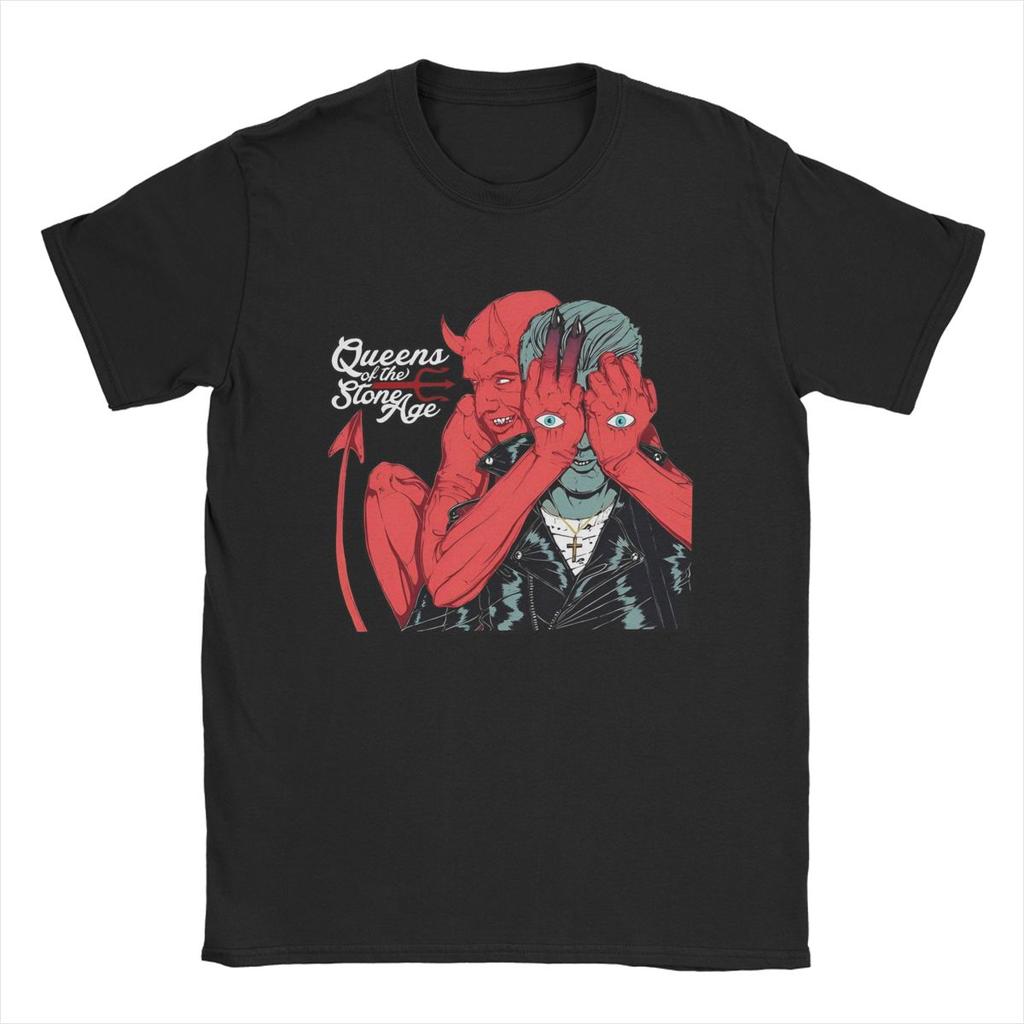 Men Queens Of The Stone Age Band T Shirts Cotton Clothes Vintage Short Sleeve O Neck Tee Shirt Plus Size T-Shirts