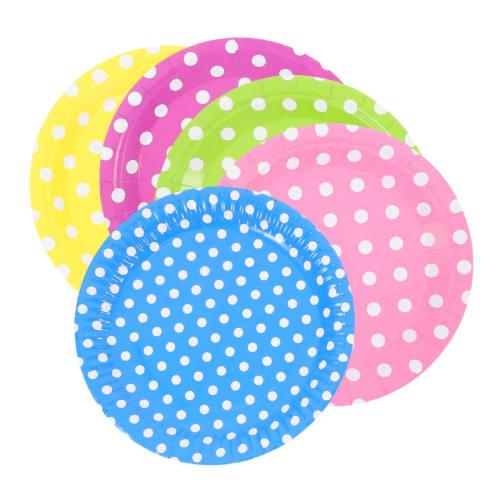 DECHOUS Disposable Paper Plates, 7-inch Dessert and Cake Plates, Paper Plates, Paper Trays, Perfect for Christmas, Parties, and Birthdays (60-Pack, Ra
