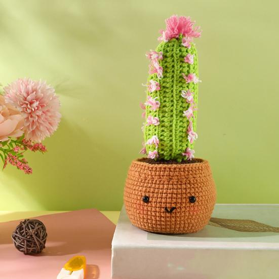 Набор для вязания крючком в форме кактуса для начинающих, набор плетеных материалов «сделай сам», стартовый набор для вязания крючком для взрослых и детей, принадлежности для вязания «сделай сам»