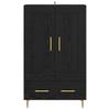 Highboard in Black Oak Look 69.5 x 31 x 115 cm Engineered Wood