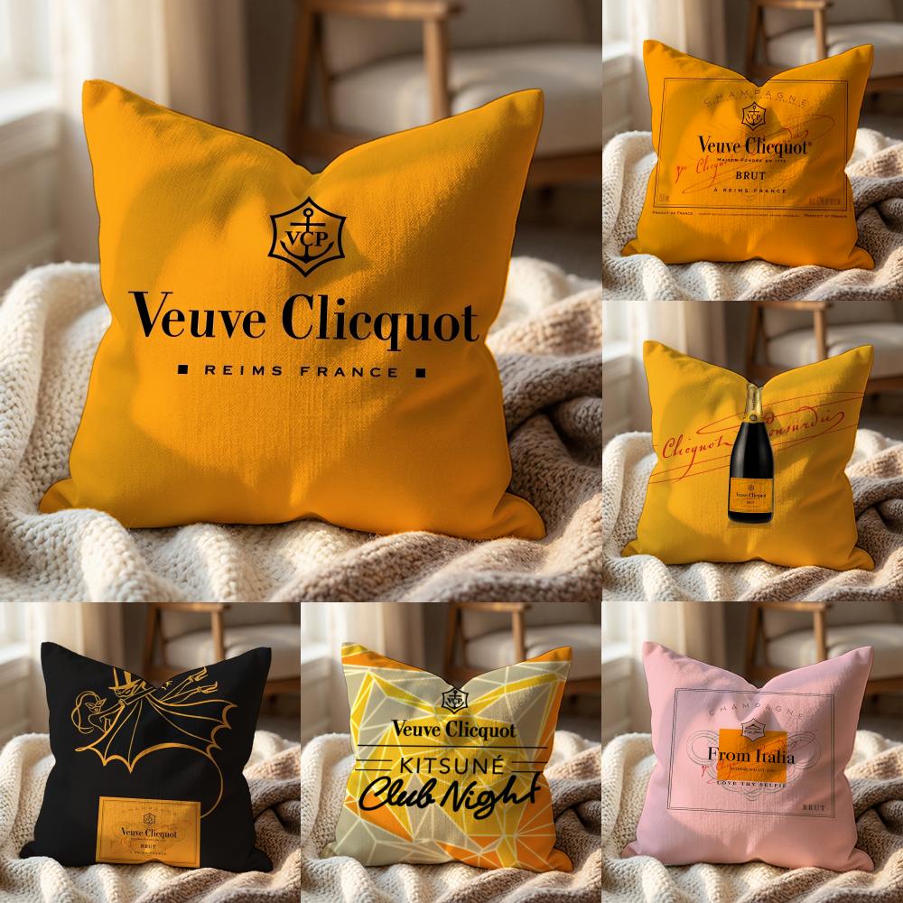 Роскошная наволочка-подушка V-Veuve C-clicquot для разных ситуаций - для дома и автомобиля - Двусторонняя, мягкая и прочная для повседневного использования