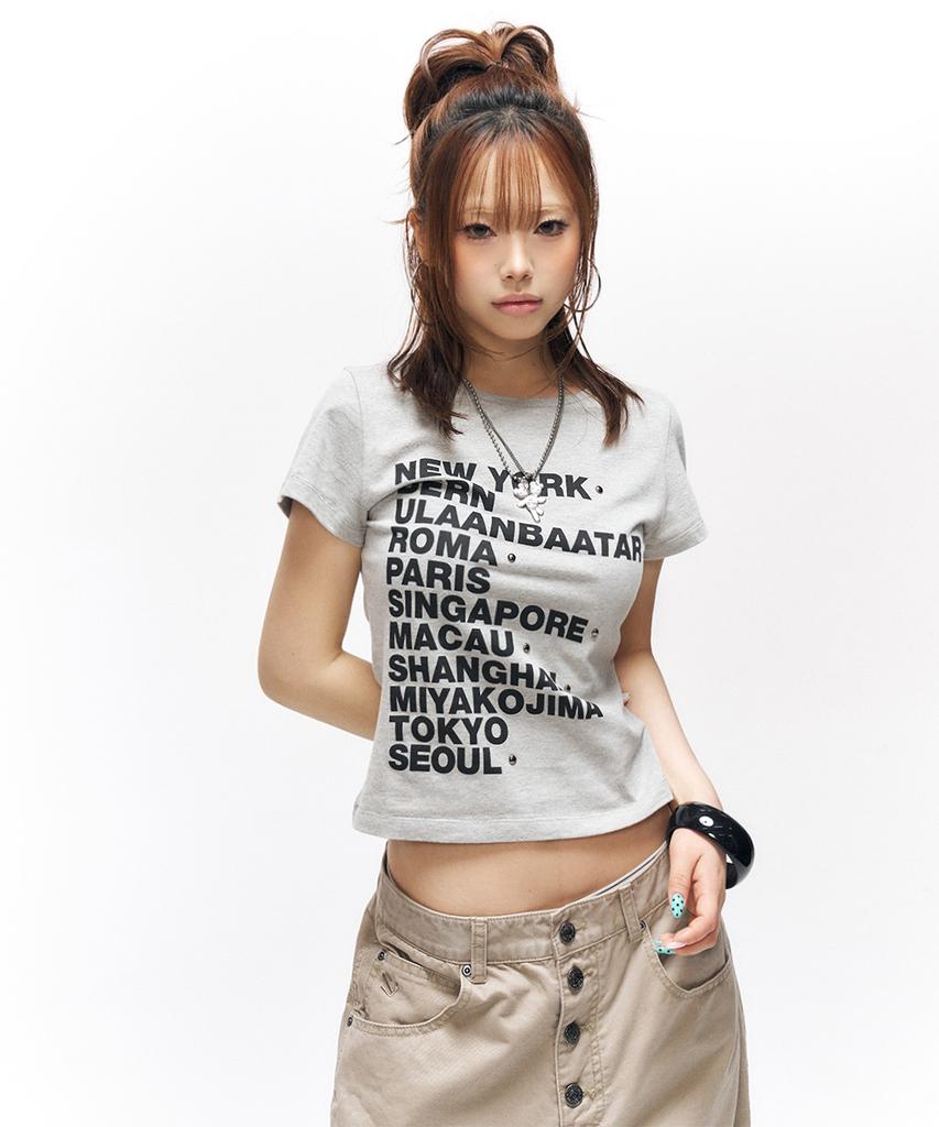 SCHISM INDUCING Worldline Graphic T Shirt Gray