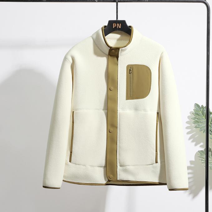 Polar Fleece Jacket for Men In Autumn and Winter, with Thickened Fleece To Keep Warm. Lamb Fleece Stand Up Collar Outdoor Fleece Jacket