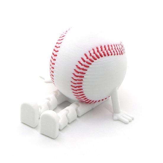 Sports Ball Figure Desk Decor with Articulating Legs 3D Printed Sitting
