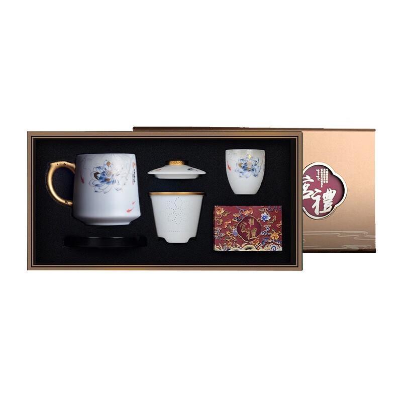 Dehua Hand-Painted Ceramic Tea Infuser Cup