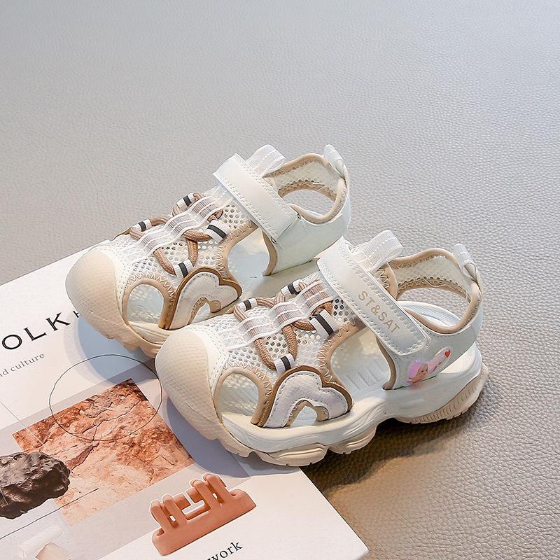 Fashion Children's Beach Shoes 2025 Summer Explosion Baby Girl Soft Sole Non-slip Sandals Hollow Single Net Casual Shoes